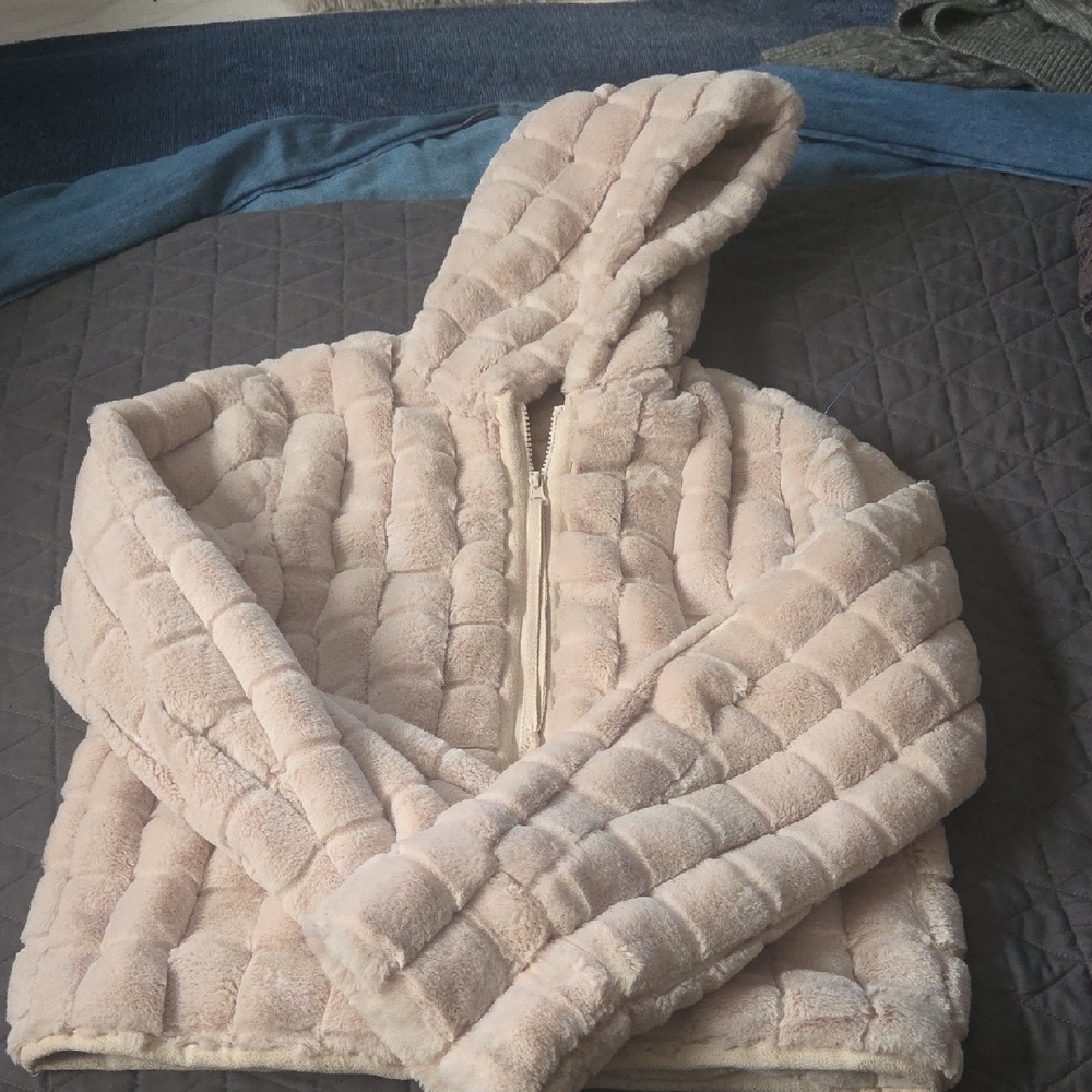 Velvet Kids Puffer Jacket in Soft Pink